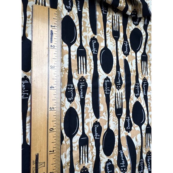 Thankful Harvest Bountiful Utensil Pattern Cotton Fabric 1/2 yard x 42" - Picture 3 of 9